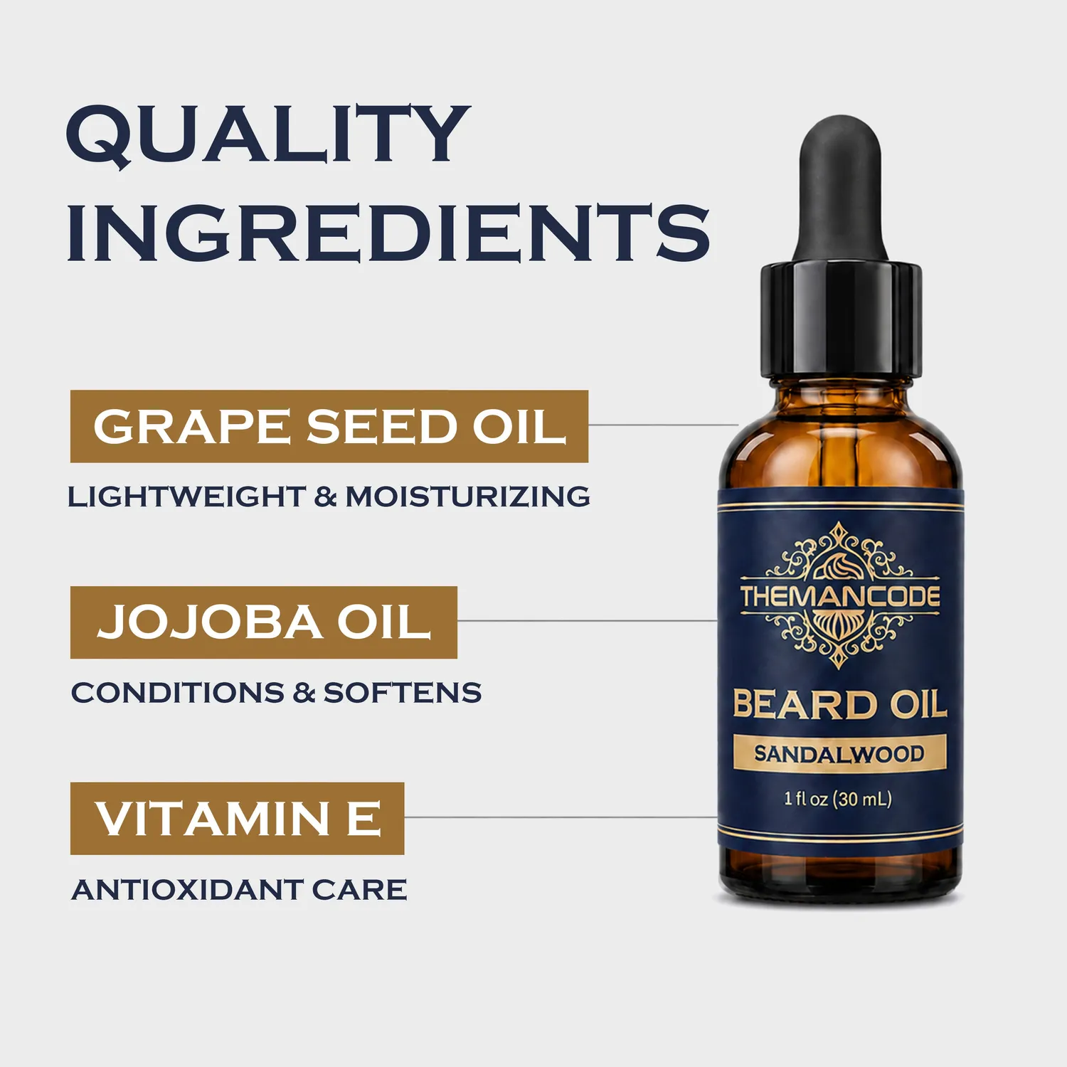 THEMANCODE Beard Oil olio barba sandalo ammorbidente