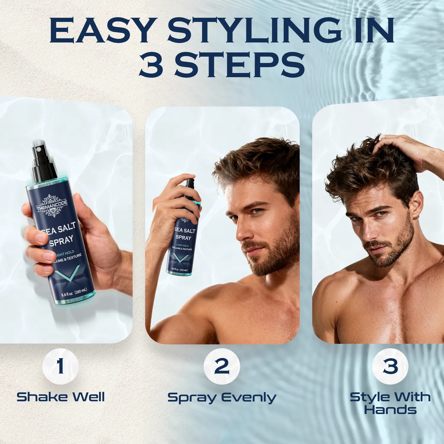 THEMANCODE Light Hold Sea Salt Spray capelli opaco tenuta leggera