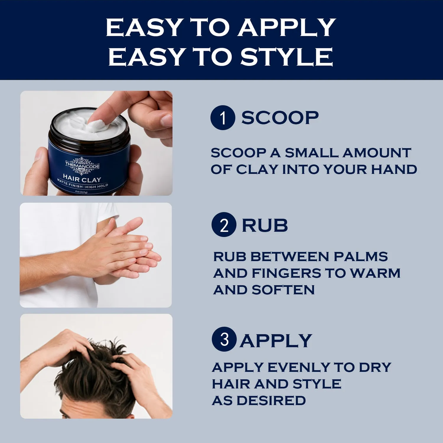 THEMANCODE Hair Clay argilla capelli 4 oz opaca forte