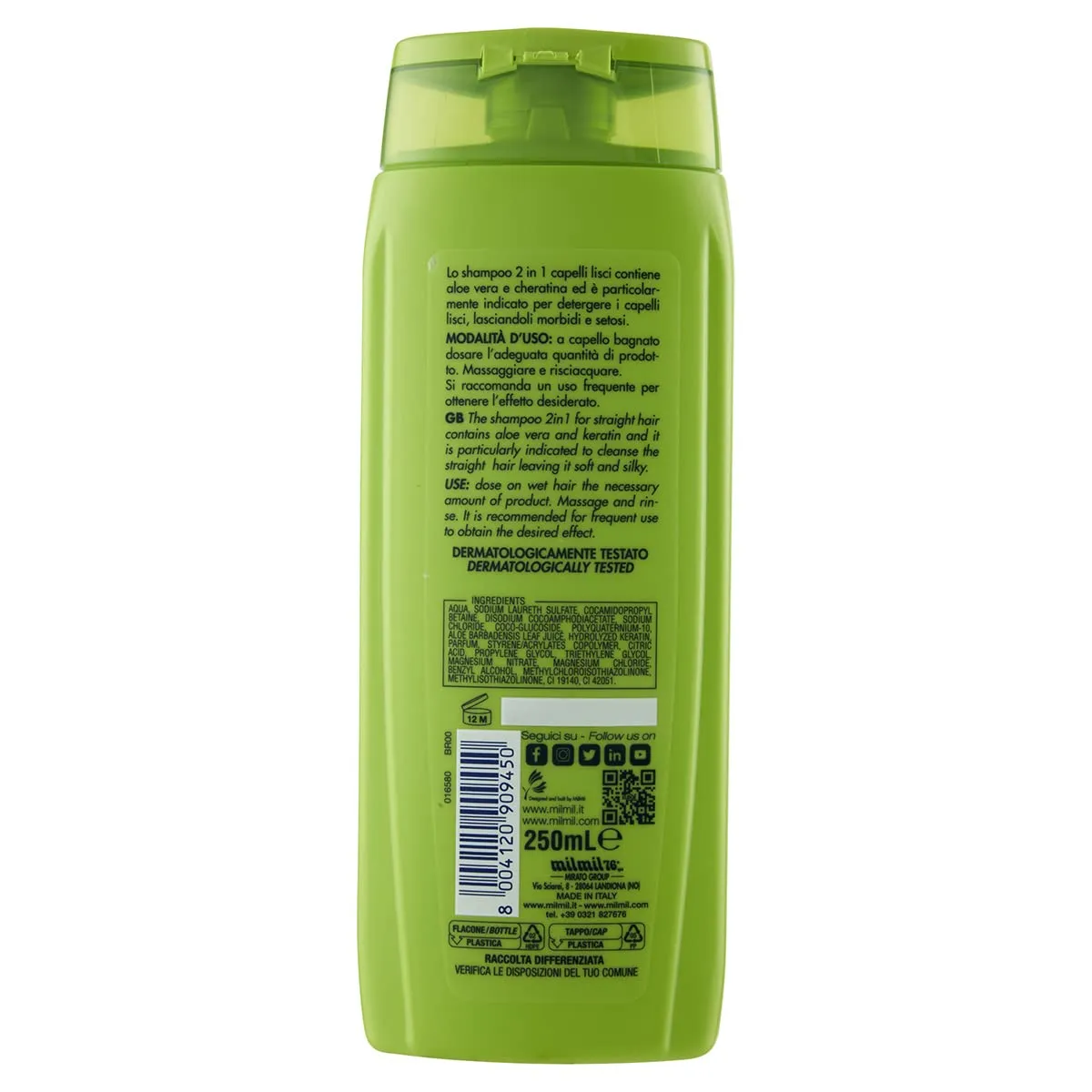 Elidor 2 in 1 shampoo balsamo lisci 250 ml cheratina