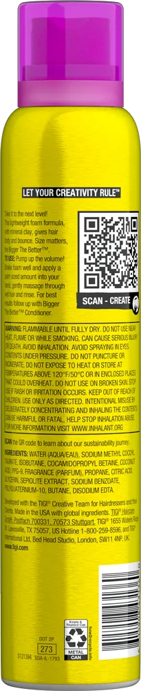 Tigi Bed Head Bigger The Better shampoo schiuma volumizzante