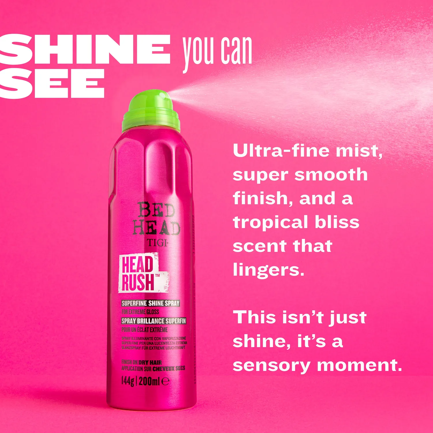 Tigi Bed Head Head Rush spray lucidante brillante