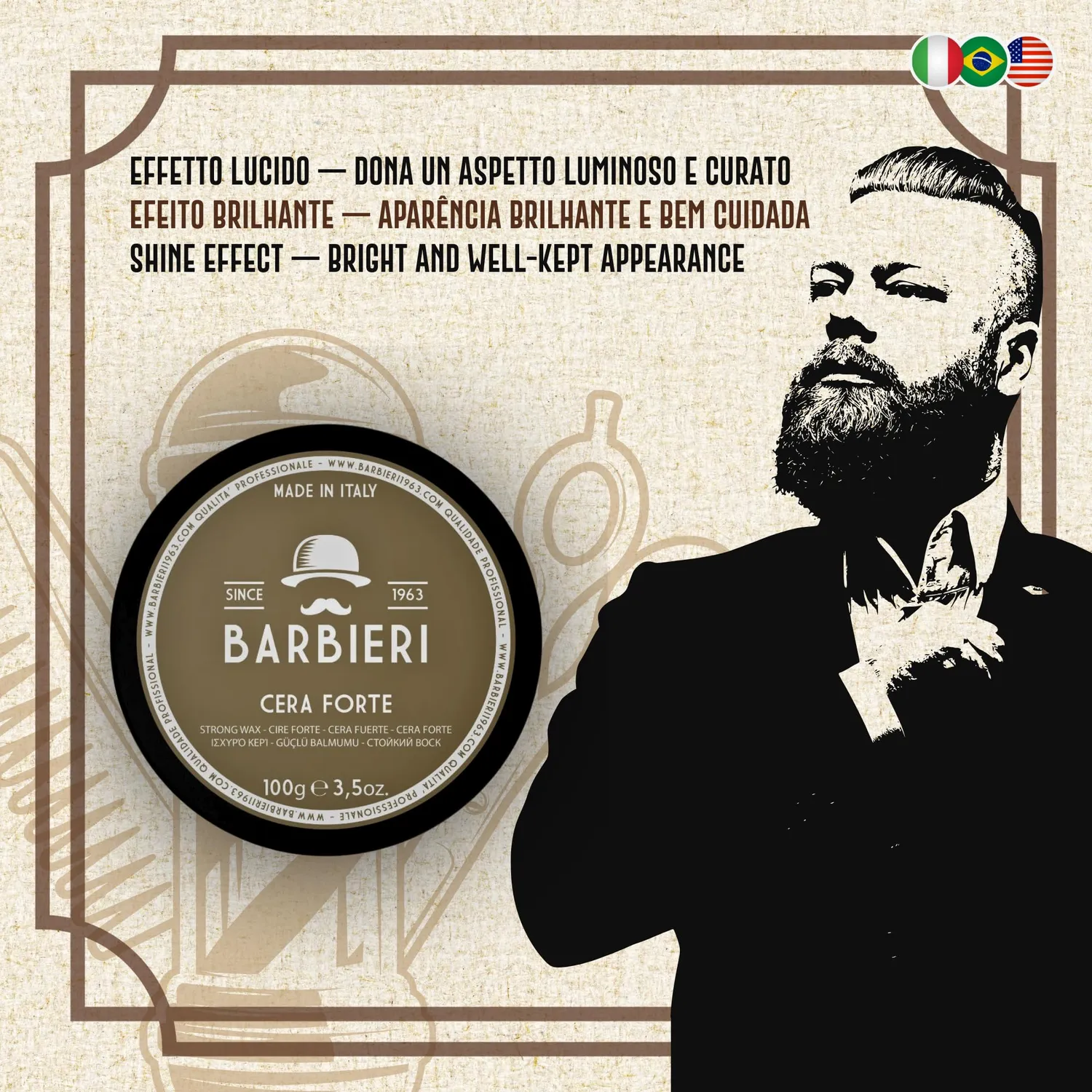 Barbieri Since 1963 Cera Forte capelli 100 gr effetto lucido