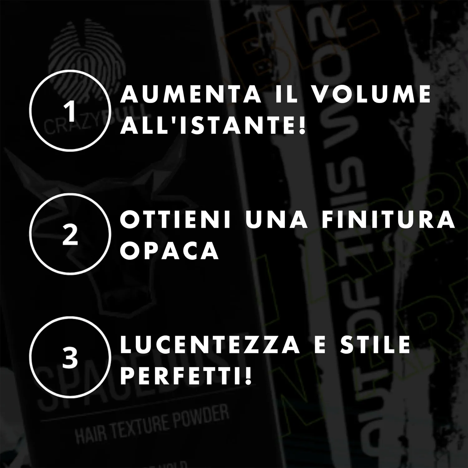 Crazy Bull Space Dust polvere volumizzante melone opaca