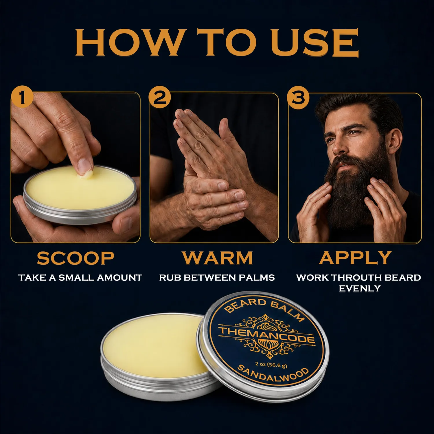 TheMancode Beard Balm balsamo barba sandalo morbido
