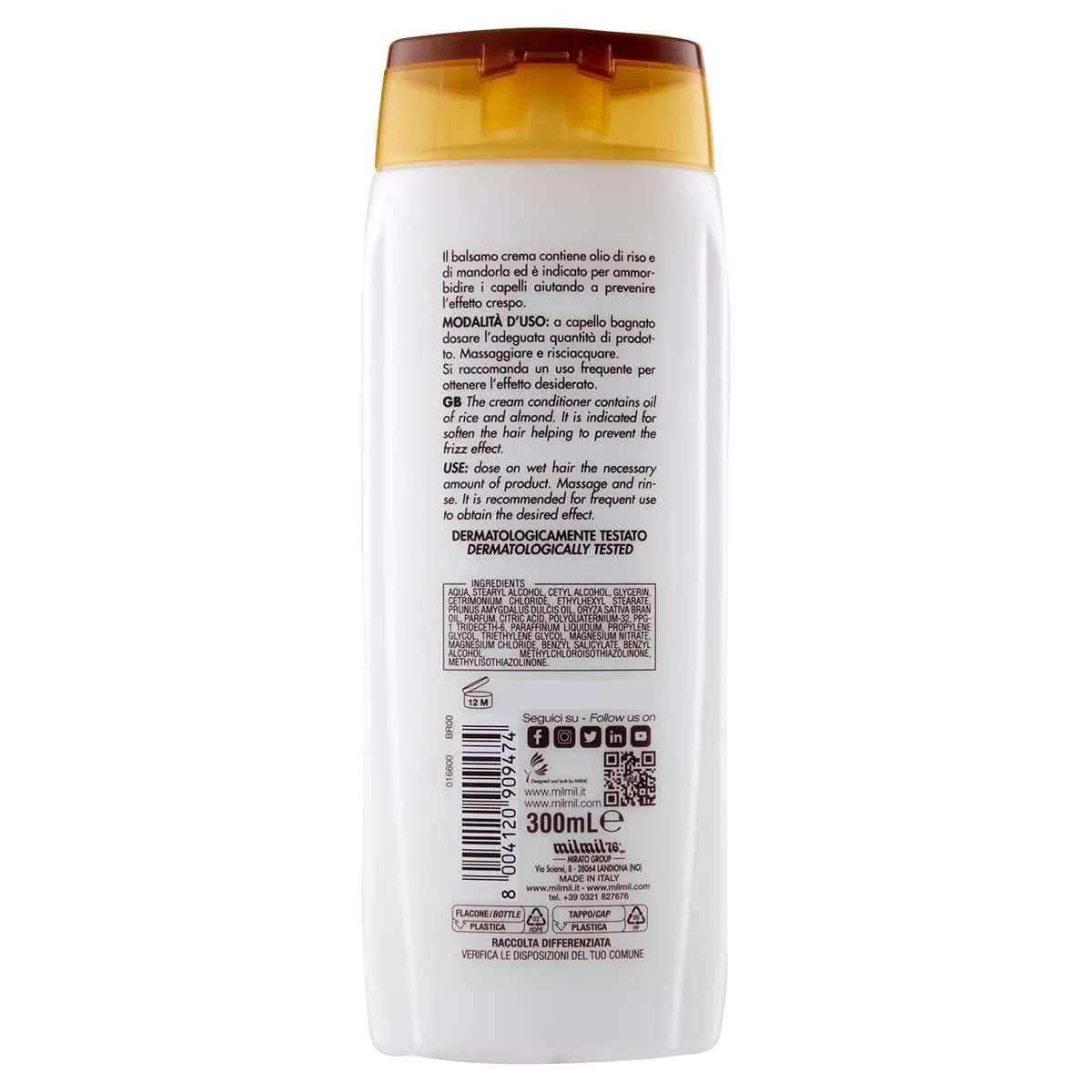 Elidor balsamo crema crespi 300 ml mandorla e riso