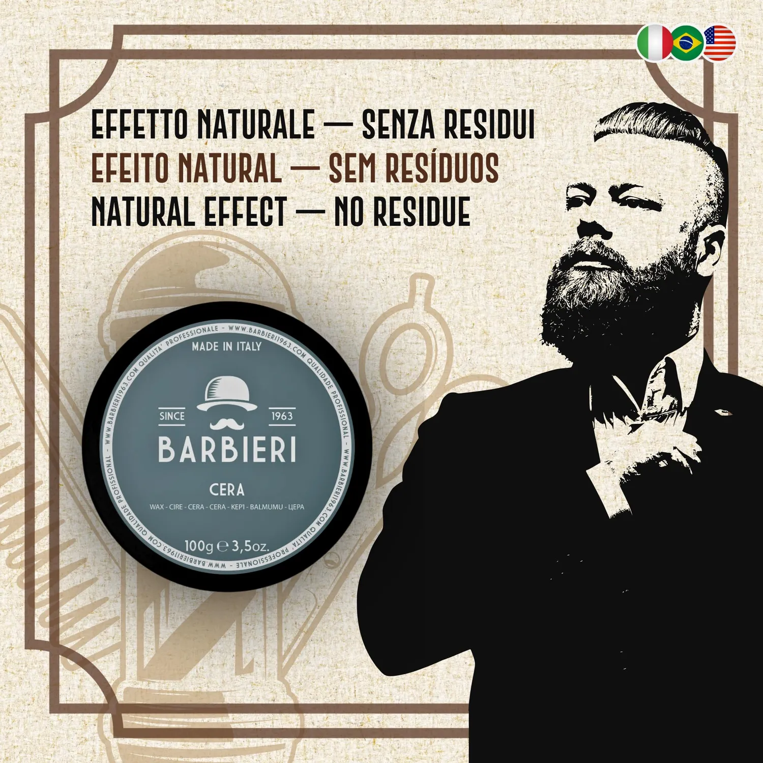 Barbieri cera acqua capelli uomo 100 g effetto bagnato