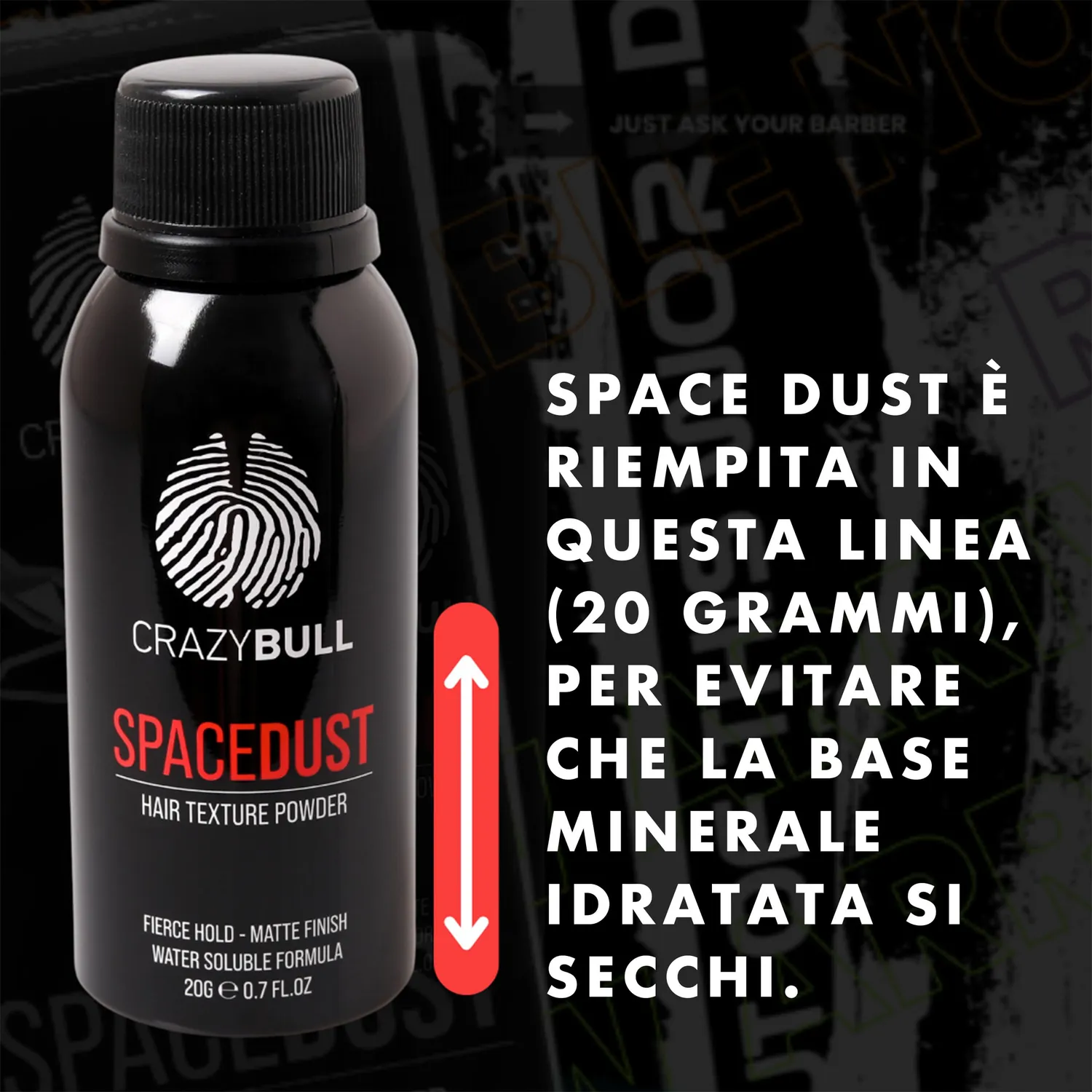 Crazy Bull Space Dust polvere volumizzante melone opaca