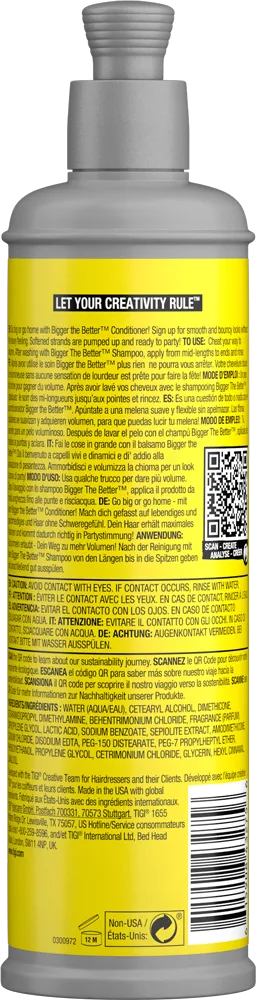 TIGI Bed Head Bigger The Better Balsamo Volume Leggero