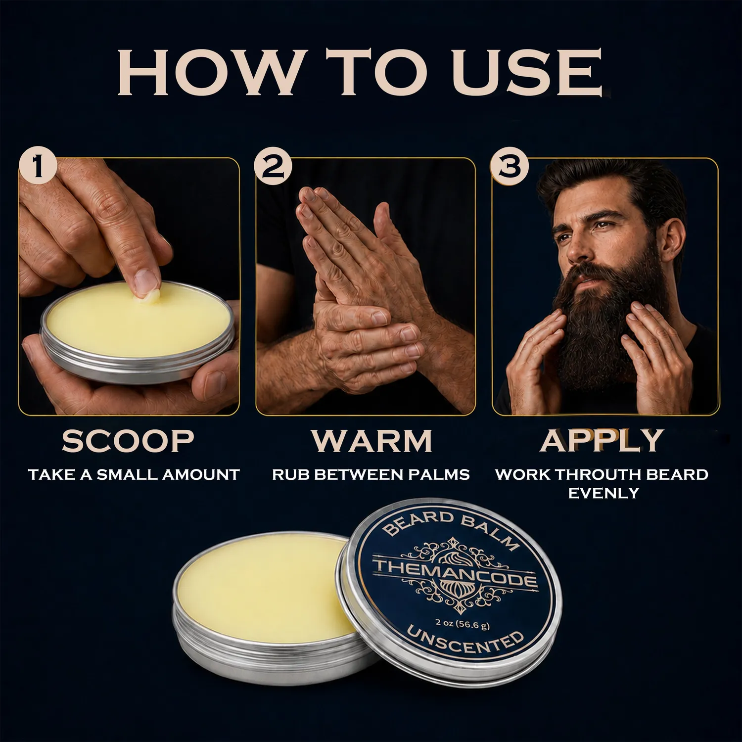 THEMANCODE Beard Balm balsamo barba senza profumo modellante